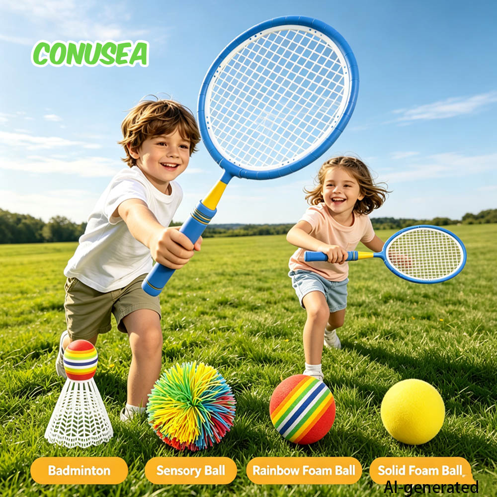 Badminton Game Pc - 子供用バドミントン・テニスラケットセット、屋外ゲーム用、男の子・女の子向けスポーツ玩具、幼稚園児向け運動玩具