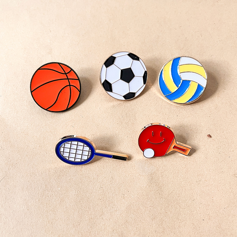 漫画スポーツボールブローチセットサッカーバスケットボールバド - Badminton Icon のレビューと価格